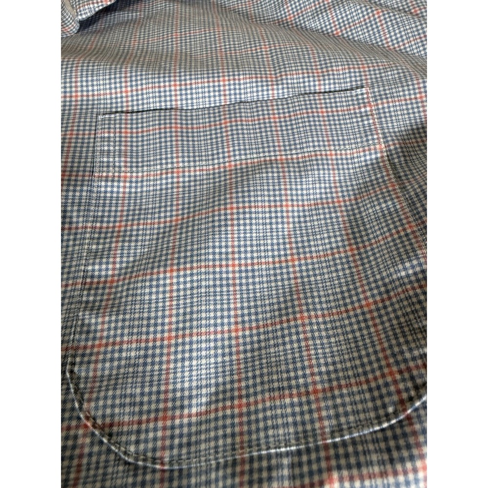 Peter Millar Shirt Adult Extra Large Blue Plaid Stretch Button Down Spandex Mens - Picture 4 of 9